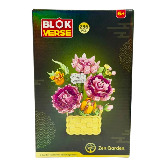 بلوك فيرس حديقة الزهور وردة الهيكل الوردي 286 قطعة مكعبات التركيب BLOK VERSE
