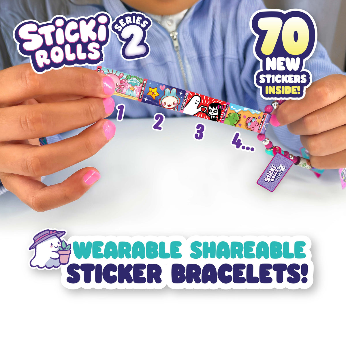 ستيكي رولز لعبة أساور 70 ستيكر الخرز والاكسسوارات Sticki Rolls