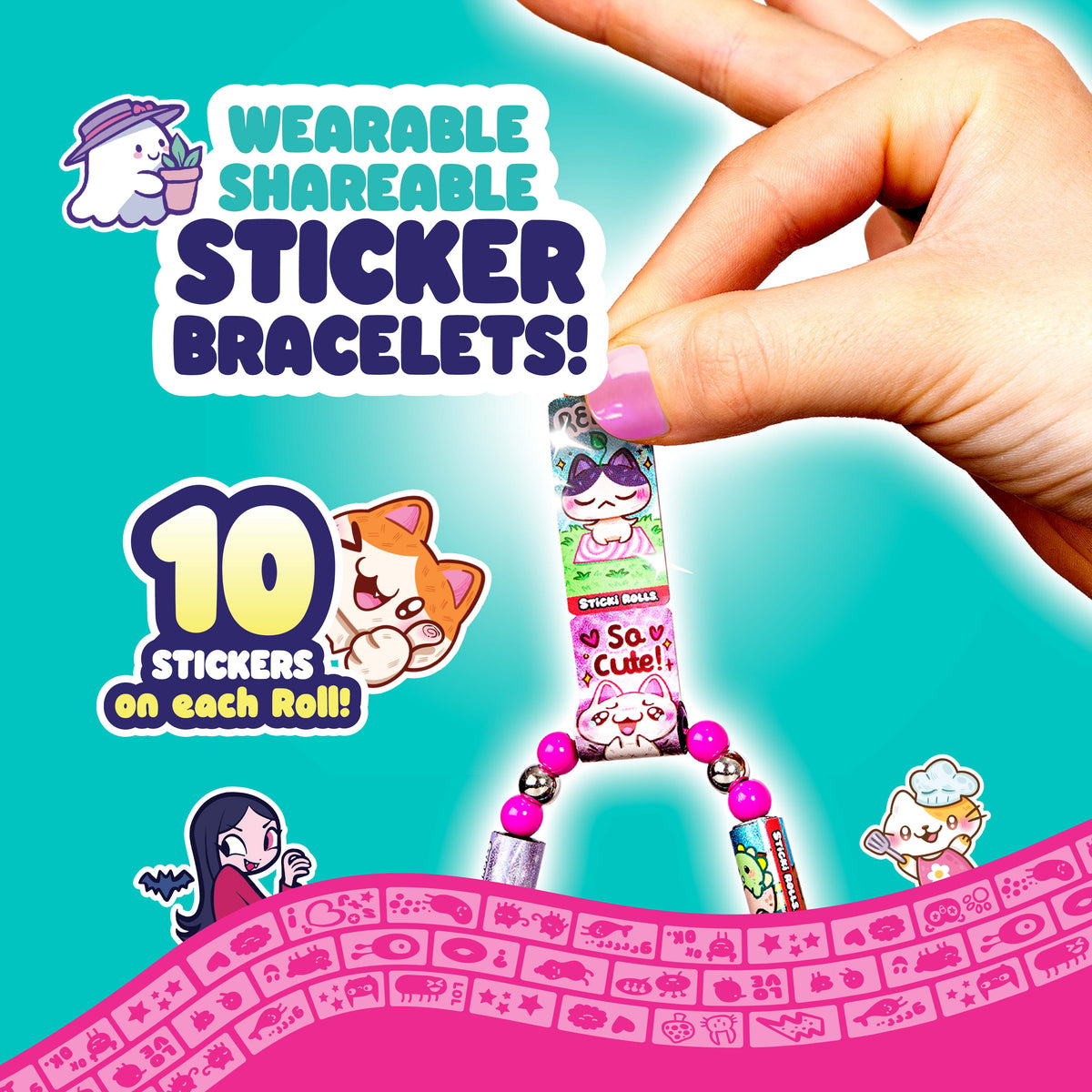 ستيكي رولز مجموعة أنشطة قلادة ستيكي الخرز والاكسسوارات Sticki Rolls