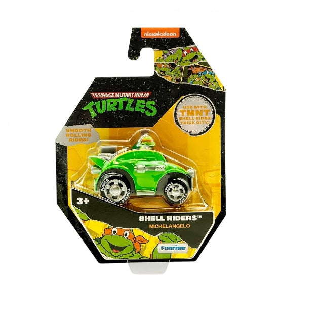 ابطال النينجاء مجسم مايكل انجلو مع سيارة شخصيات كرتونية Ninja Turtles