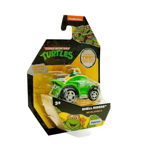 ابطال النينجاء مجسم مايكل انجلو مع سيارة شخصيات كرتونية Ninja Turtles
