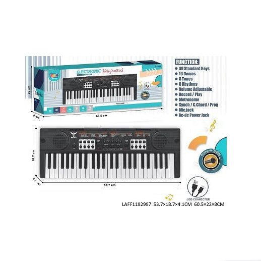 لعبة بيانو موسيقي مع ميكروفون أسود ألعاب الكترونية LOCAL