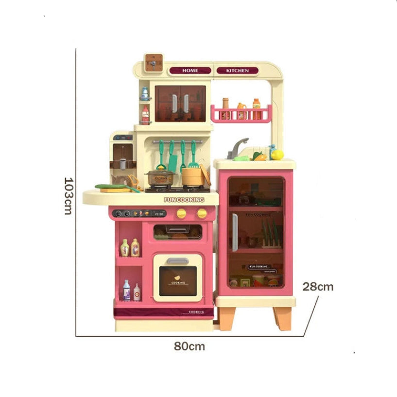 طقم مطبخ 94 قطعة وردي ألعاب المطابخ LOCAL