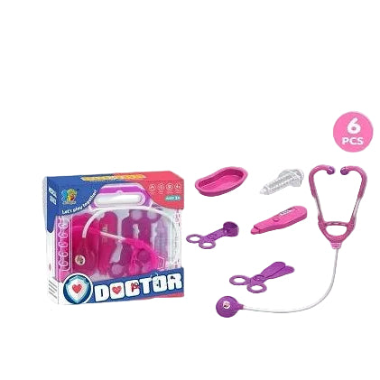 شنطة ادوات الدكتور 6 قطع وردي التسوق والوظائف LOCAL