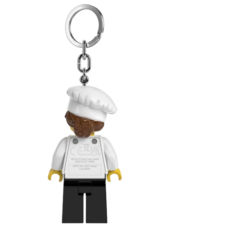 ليجو سلسلة مفاتيح مجسم الطاهية المضيئة مكعبات التركيب LEGO