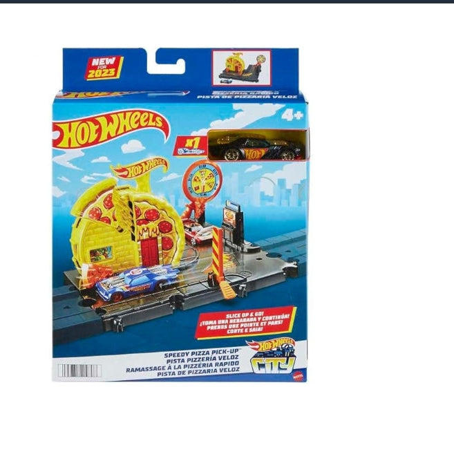 هوت ويلز مسار استلام بيتزا سيتي سبيدي مركبات مع مسار HotWheels