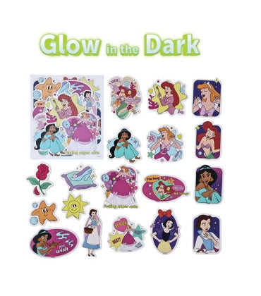 سكوديل ديزني برينسس ملصقات المضيئة في الظلام رسم و تلوين Skoodle