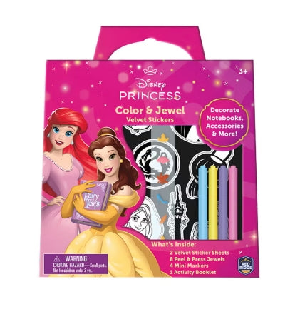 سكودل ملصقات مخملية بألوان وجواهر الأميرات رسم و تلوين Skoodle