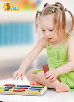 فيجا لعبة احجية مكعبات خشب باشكال هندسية 18 قطعة تعليمي تفاعلي VIGA