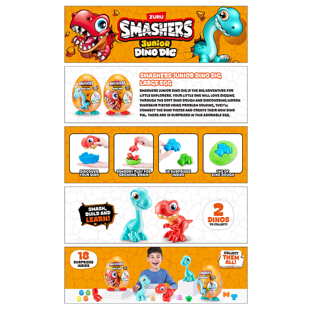 سماشرز بيضة دينو ديغ كبيره الوان متنوعة الصلصال والمعجون Zuru