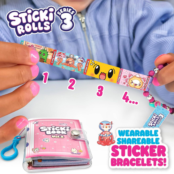 ستيكي رولز سوار ستيكي بوك للملصقات الإصدار 3 الخرز والاكسسوارات Sticki Rolls
