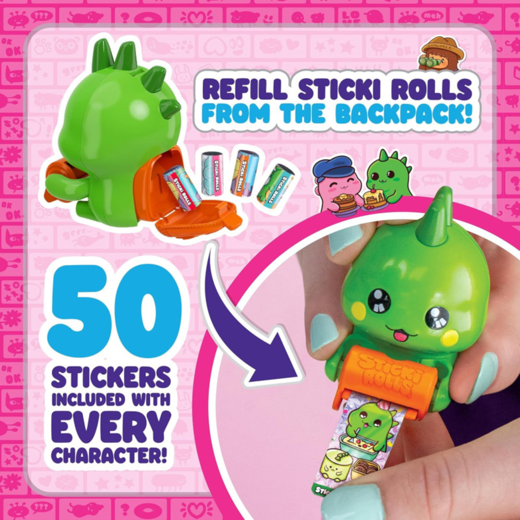 ستيكي رولز ستيكي ميتس ملصقات مع شخصية غامضة الخرز والاكسسوارات Sticki Rolls