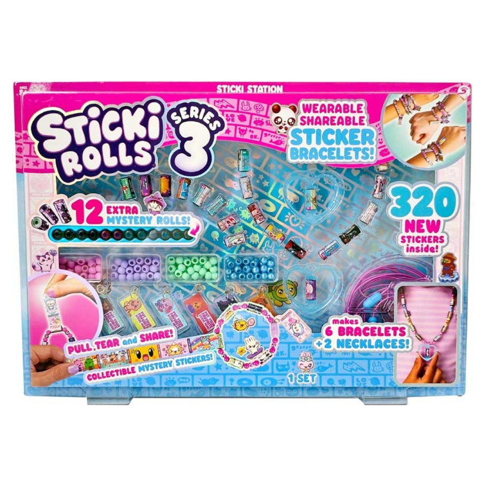 ستيكي رولز محطة صنع الملصقات والأساور الإصدار 3 الخرز والاكسسوارات Sticki Rolls