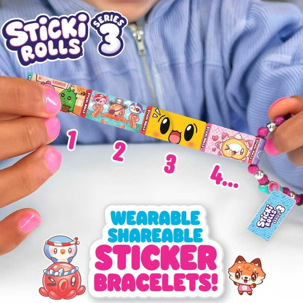 ستيكي رولز محطة صنع الملصقات والأساور الإصدار 3 الخرز والاكسسوارات Sticki Rolls