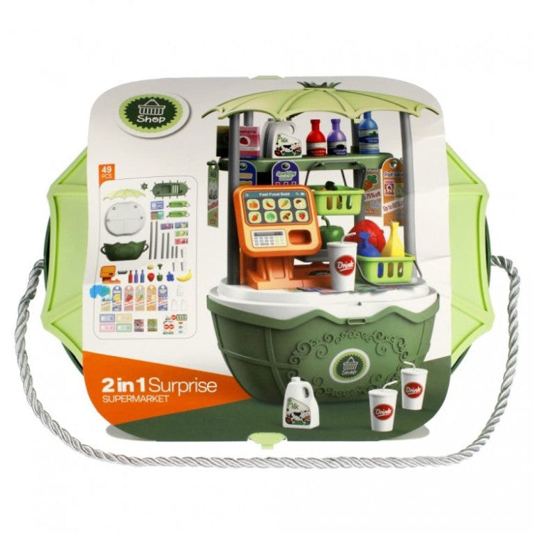 شنطة سوبرماركت 4 في 1 مع اكسسوارات التسوق والوظائف LOCAL