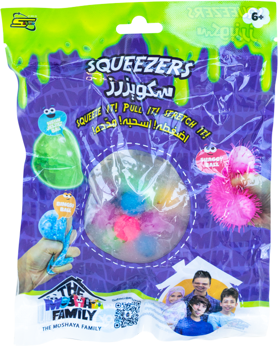 عائله مشيع لعبة سكويزر كرة مطاطية اشكال متنوعة سلايم The Moshaya Family