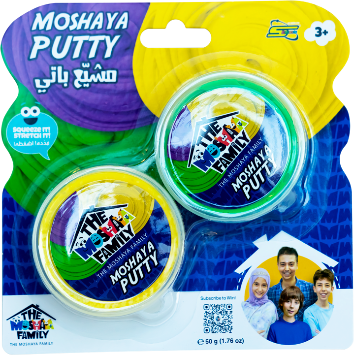 عائله مشيع علب السلايم قطعتين الوان متنوعة سلايم The Moshaya Family