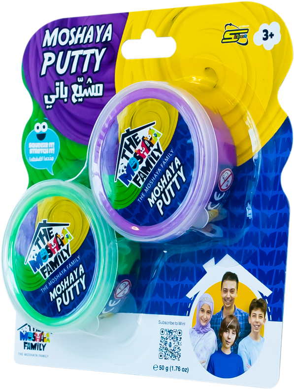 عائله مشيع علب السلايم قطعتين الوان متنوعة سلايم The Moshaya Family