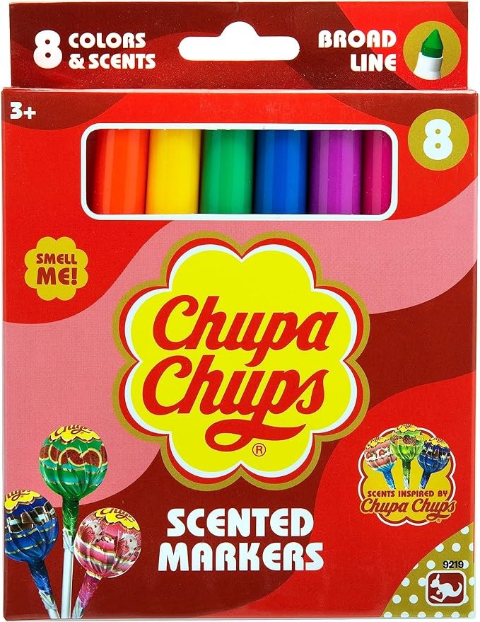 تشوبا تشوبس اقلام تحديد بخط عريض معطرة 8 قطع Chupa chups