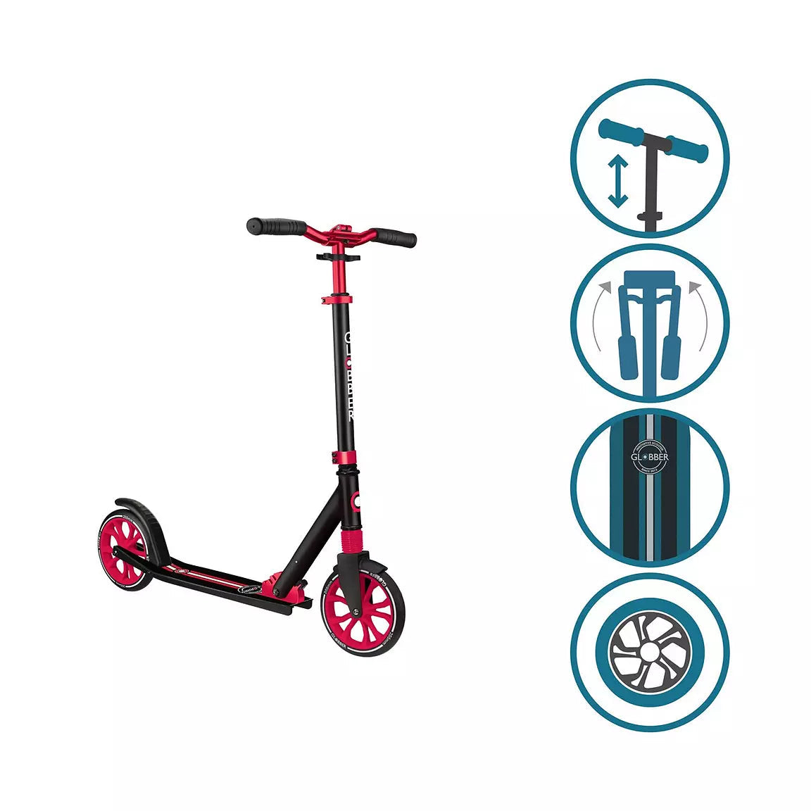 غلوبر سكوتر إن إل قابل للطي أحمر و أسود سكوتر عجلتين GLOBBER