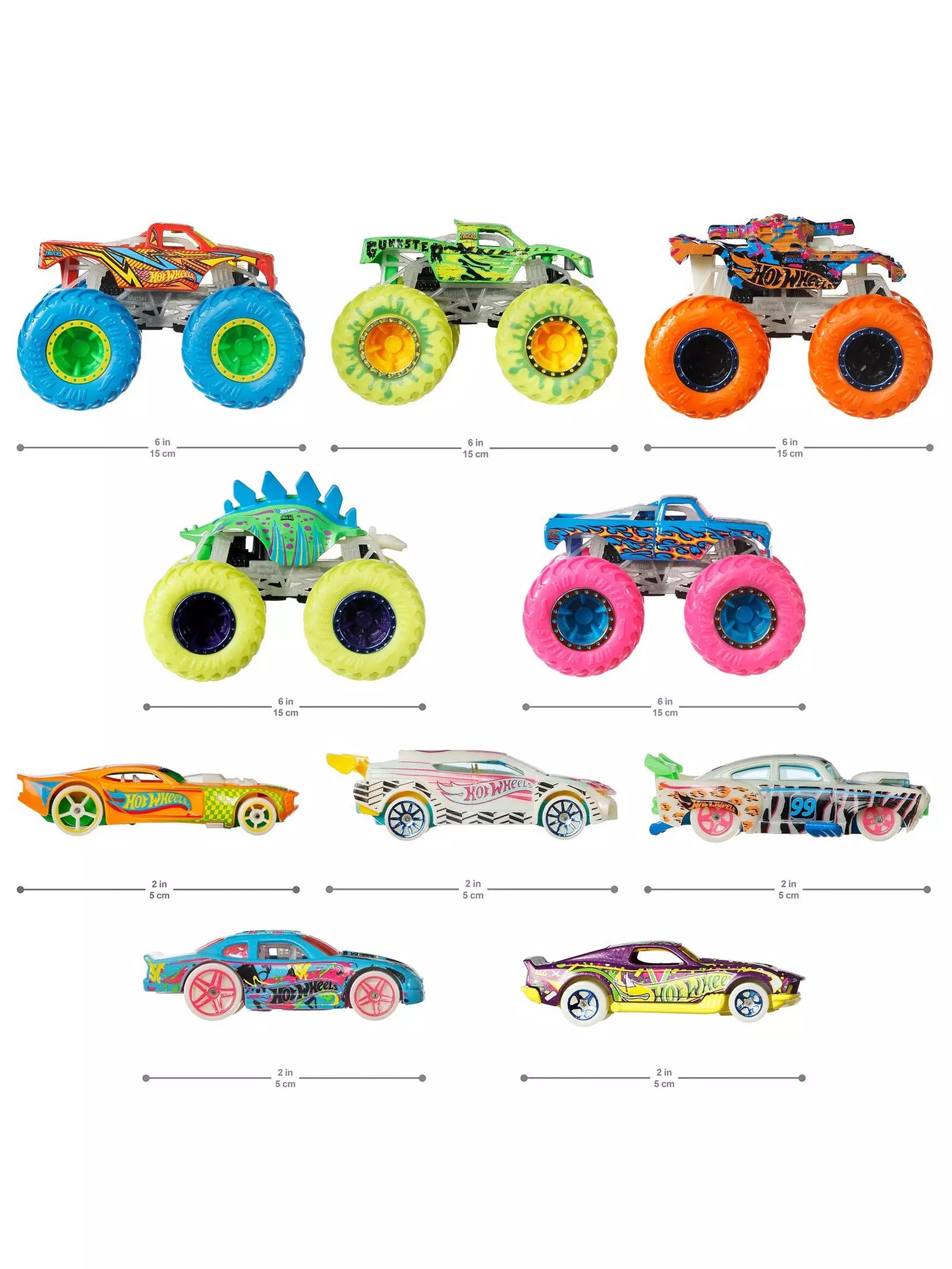 هوت ويلز شاحنات مونستر المتوهجة المركبات المتنوعه HotWheels