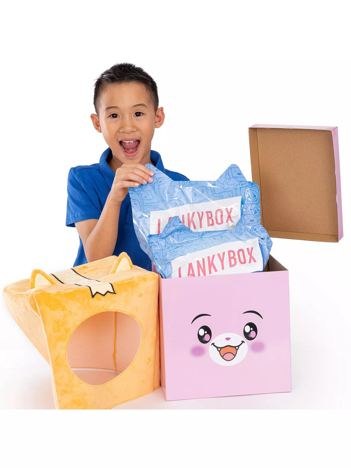 لانكي بوكس صندوق غموض عملاق مع 10 العاب الالعاب القطنية LankyBox