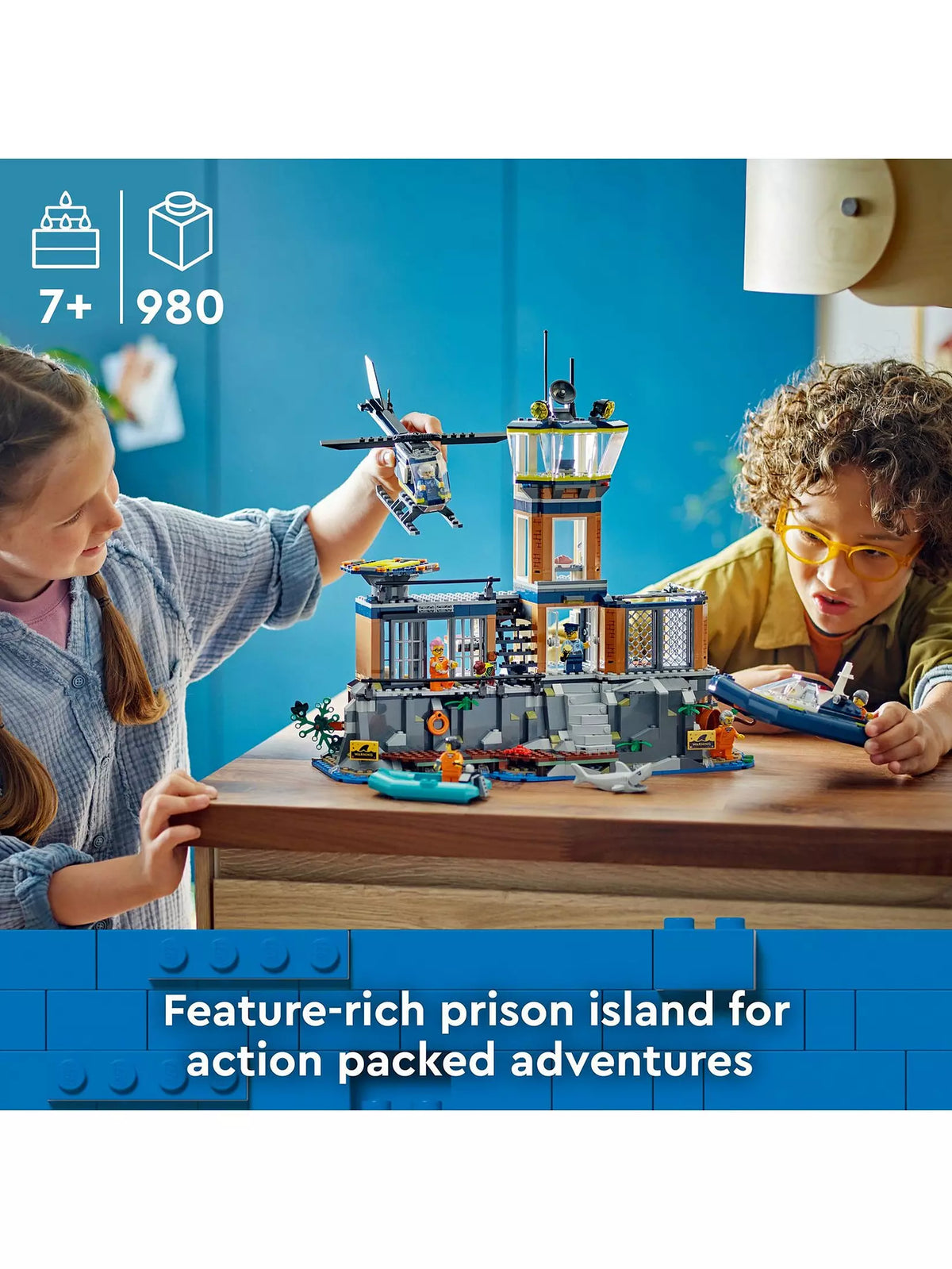 ليجو سيتي مكعبات بناء سجن الجزيرة 980 قطعة مكعبات التركيب LEGO