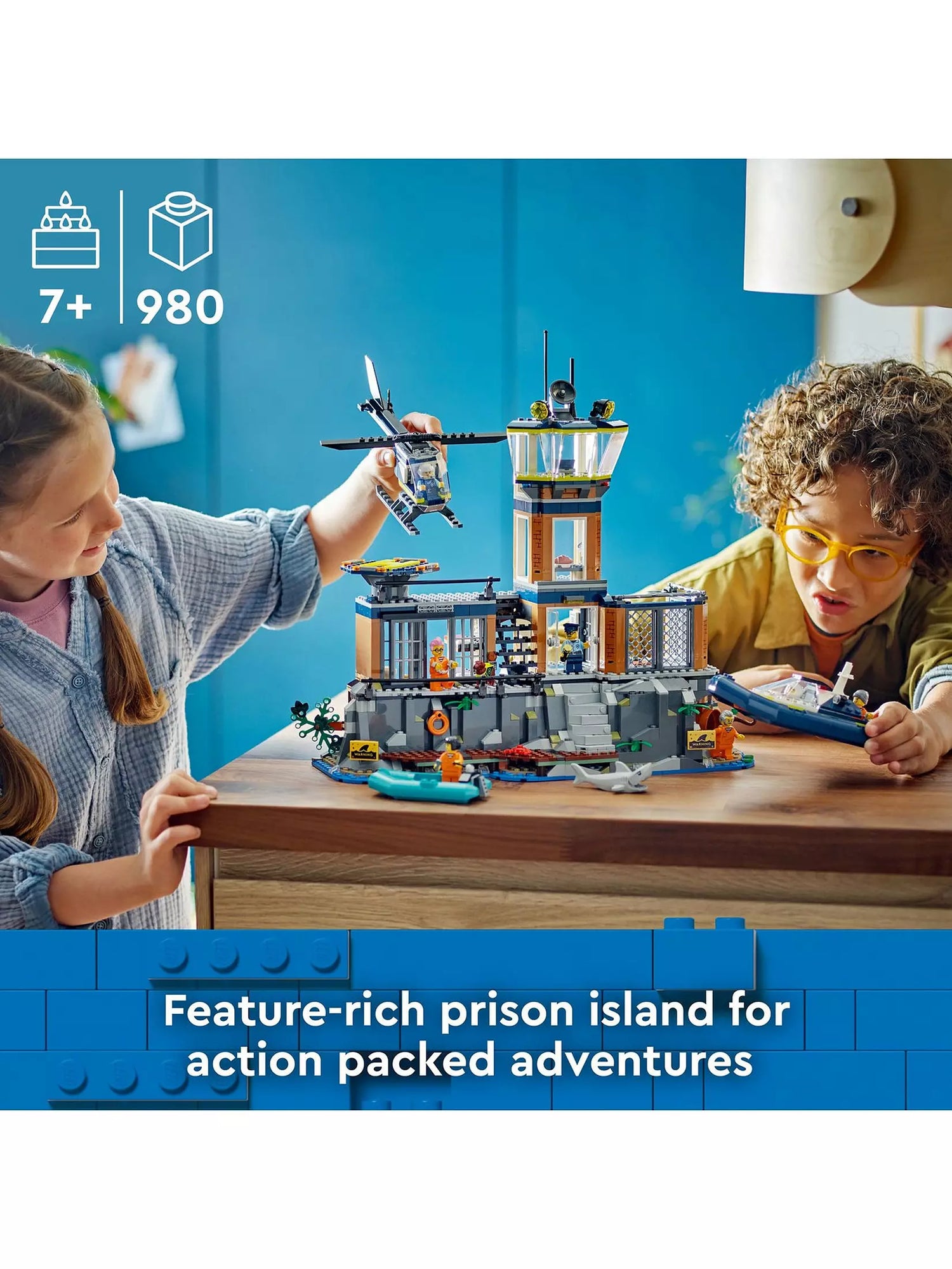 ليجو سيتي مكعبات بناء سجن الجزيرة 980 قطعة مكعبات التركيب LEGO