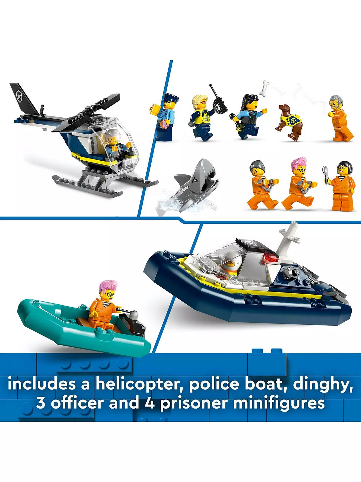 ليجو سيتي مكعبات بناء سجن الجزيرة 980 قطعة مكعبات التركيب LEGO