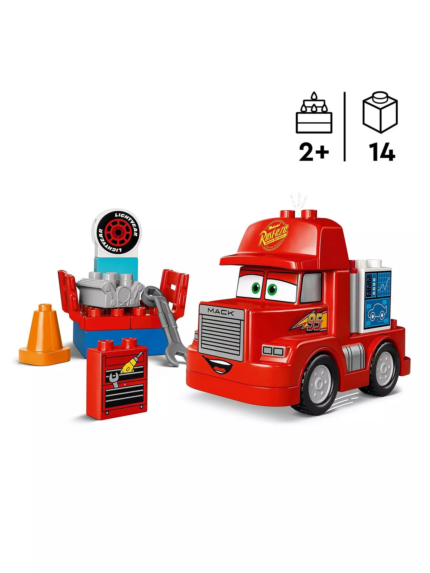 لبجو دوبلو لعبة مكعبات بناء سيارات ماك ات ذا ريس مكعبات التركيب LEGO