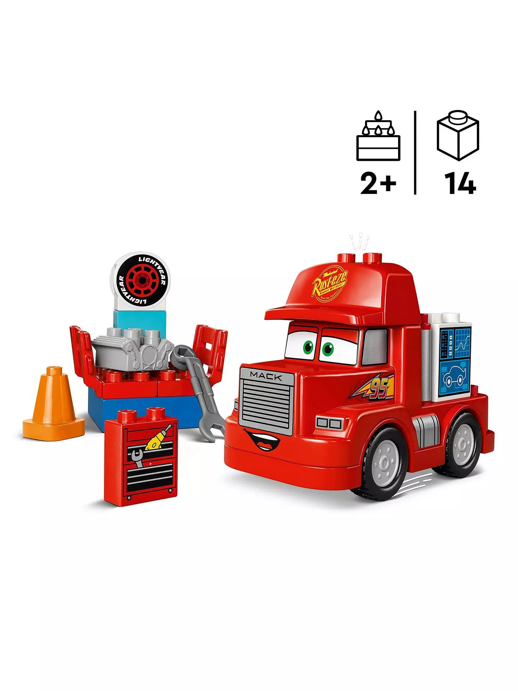 لبجو دوبلو لعبة مكعبات بناء سيارات ماك ات ذا ريس مكعبات التركيب LEGO