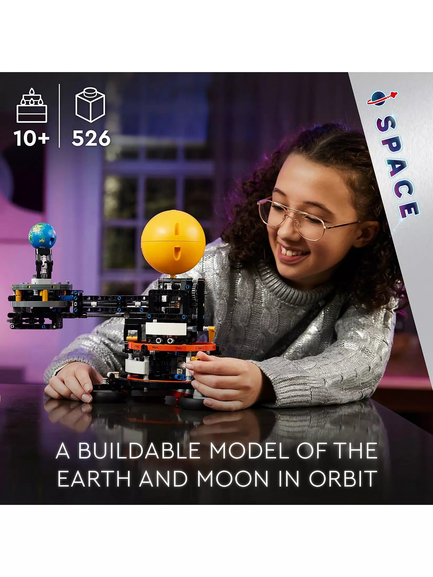 ليجو تكنيك مكعبات بناء كوكب الأرض والقمر في المدار مكعبات التركيب LEGO