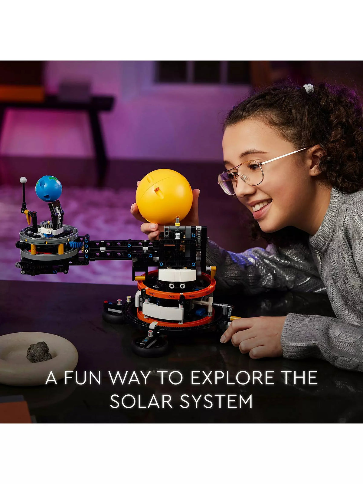 ليجو تكنيك مكعبات بناء كوكب الأرض والقمر في المدار مكعبات التركيب LEGO