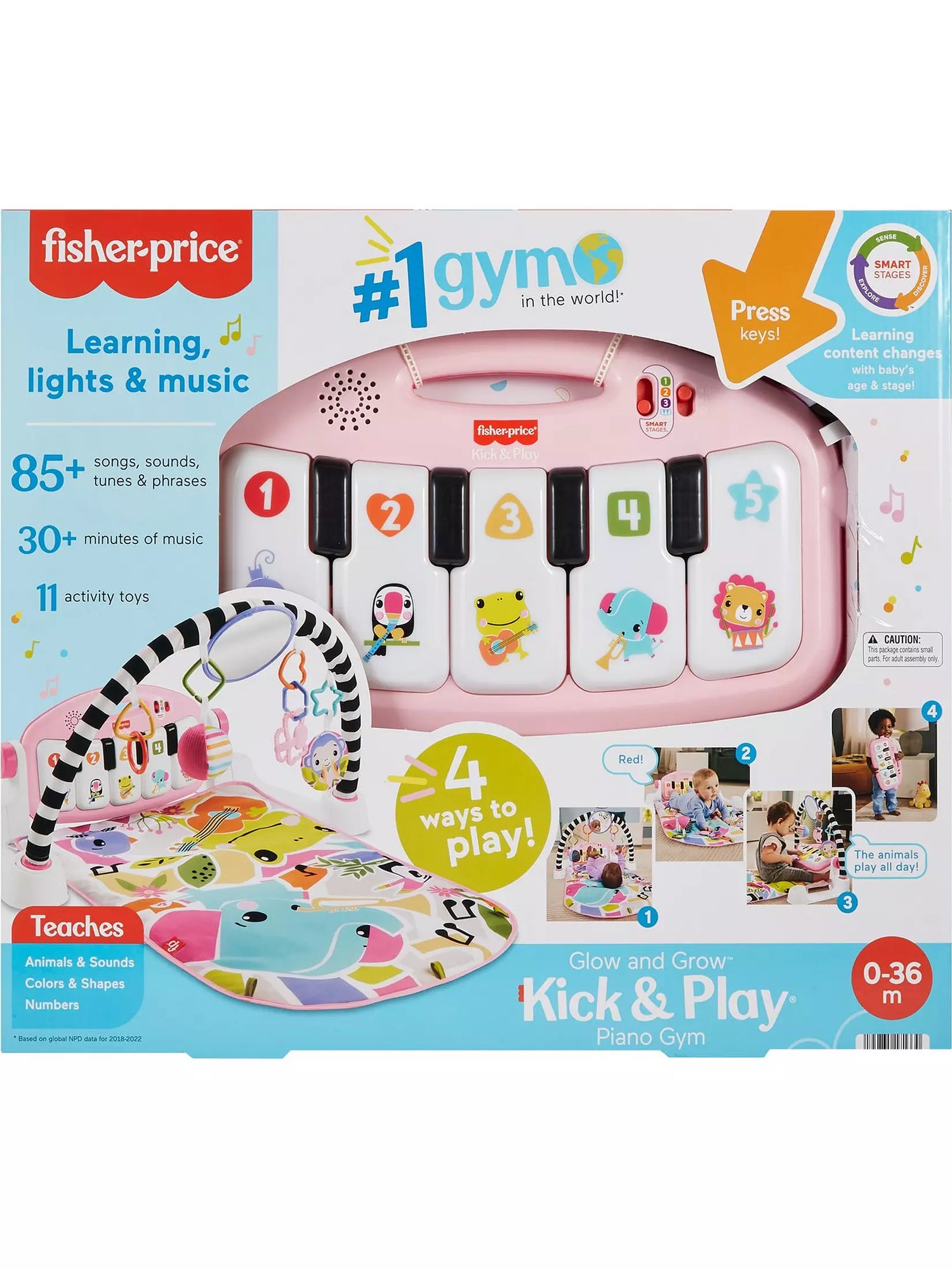 فيشر برايس مفرش اطفال مع بيانو وردي بساط للمواليد Fisher-Price