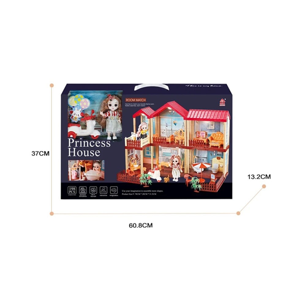 بيت الأميرة طابقين بيوت الدمى LOCAL