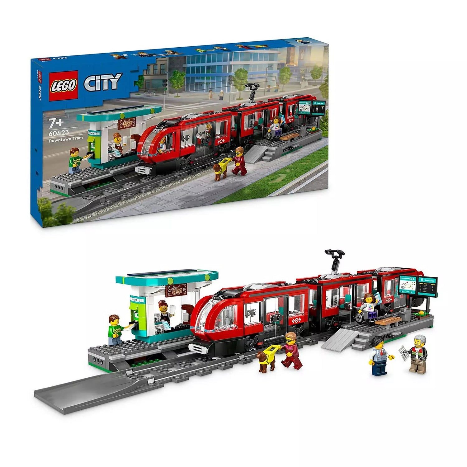 ليجو سيتي بناء مركبة ترام ومحطة سيتي داون تاون مكعبات التركيب LEGO