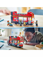 ليجو سيتي لعبة حافلة لمشاهدة معالم المدينة بطابقين مكعبات التركيب LEGO