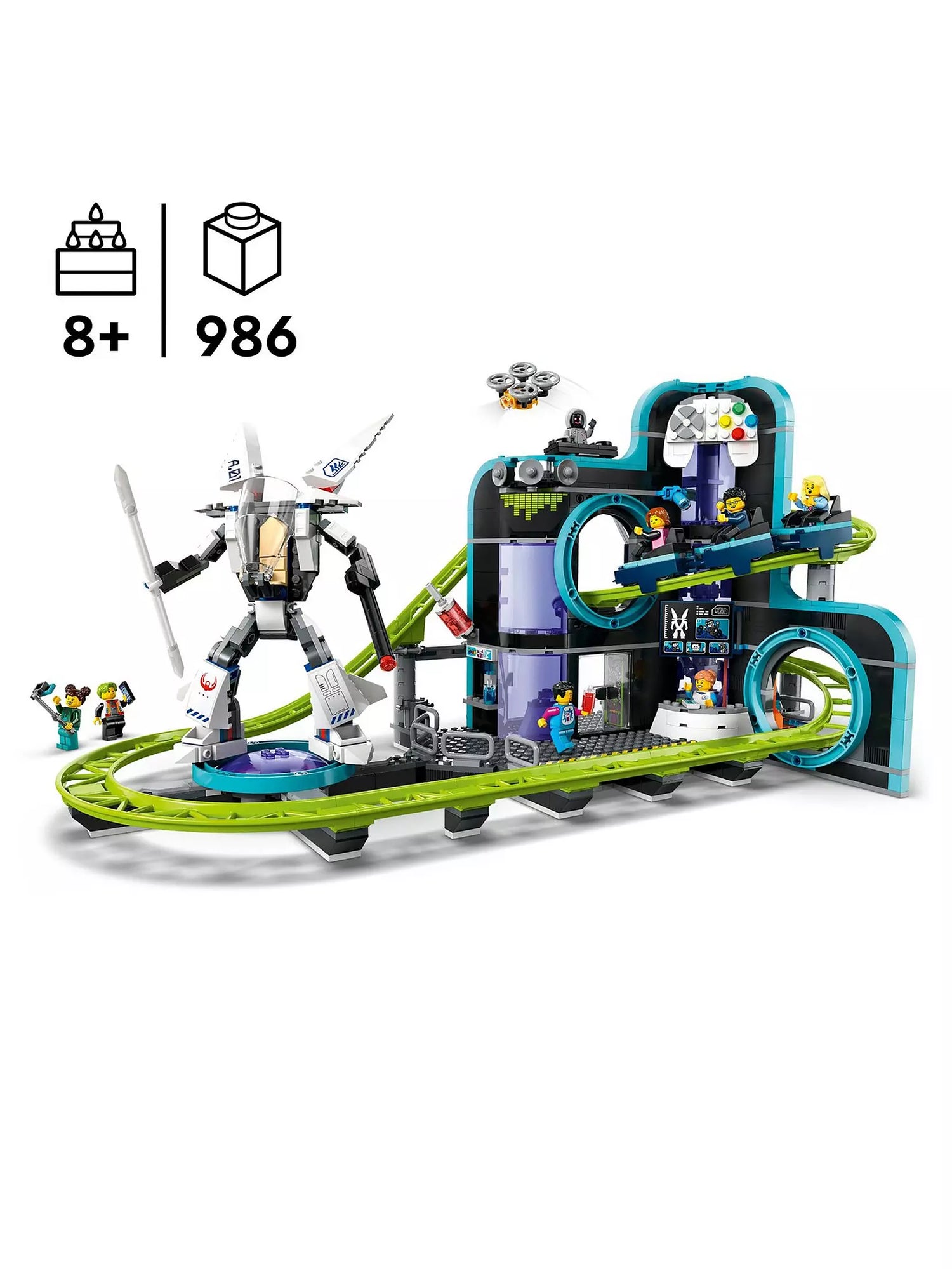 ليجو سيتي لعبة روبوت وورلد رولر كوستر بارك مكعبات التركيب LEGO