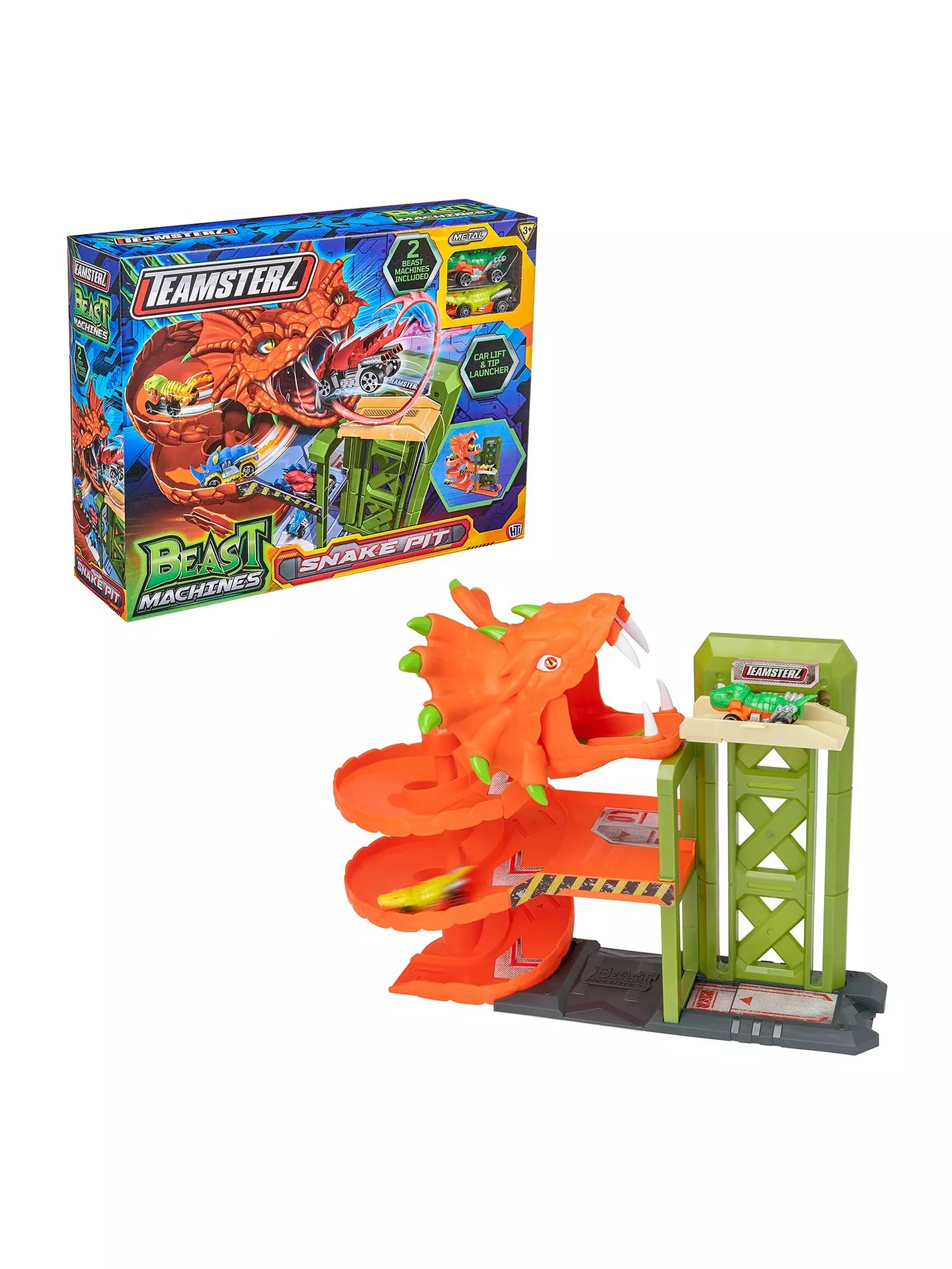 تيمسترز لعبة مرآب آلات الوحوش مع 3 سيارات مركبات مع مسار Teamsterz