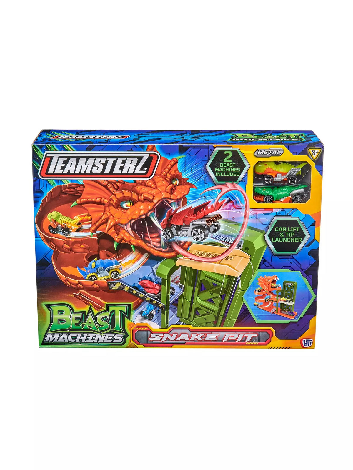 تيمسترز لعبة مرآب آلات الوحوش مع 3 سيارات مركبات مع مسار Teamsterz