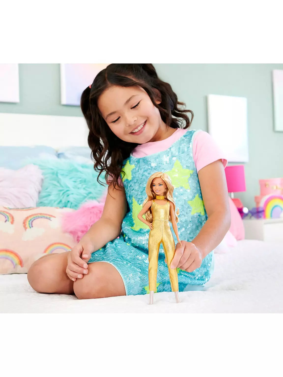 باربي دمية باربي فاشنيستا بشعر أشقر مموج دمى الشخصيات Barbie