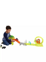 هوت ويلز لعبة تحدي سباق ومطاردة الشاحنات الوحشية مركبات مع مسار HotWheels