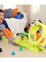 هوت ويلز لعبة تحدي سباق ومطاردة الشاحنات الوحشية مركبات مع مسار HotWheels