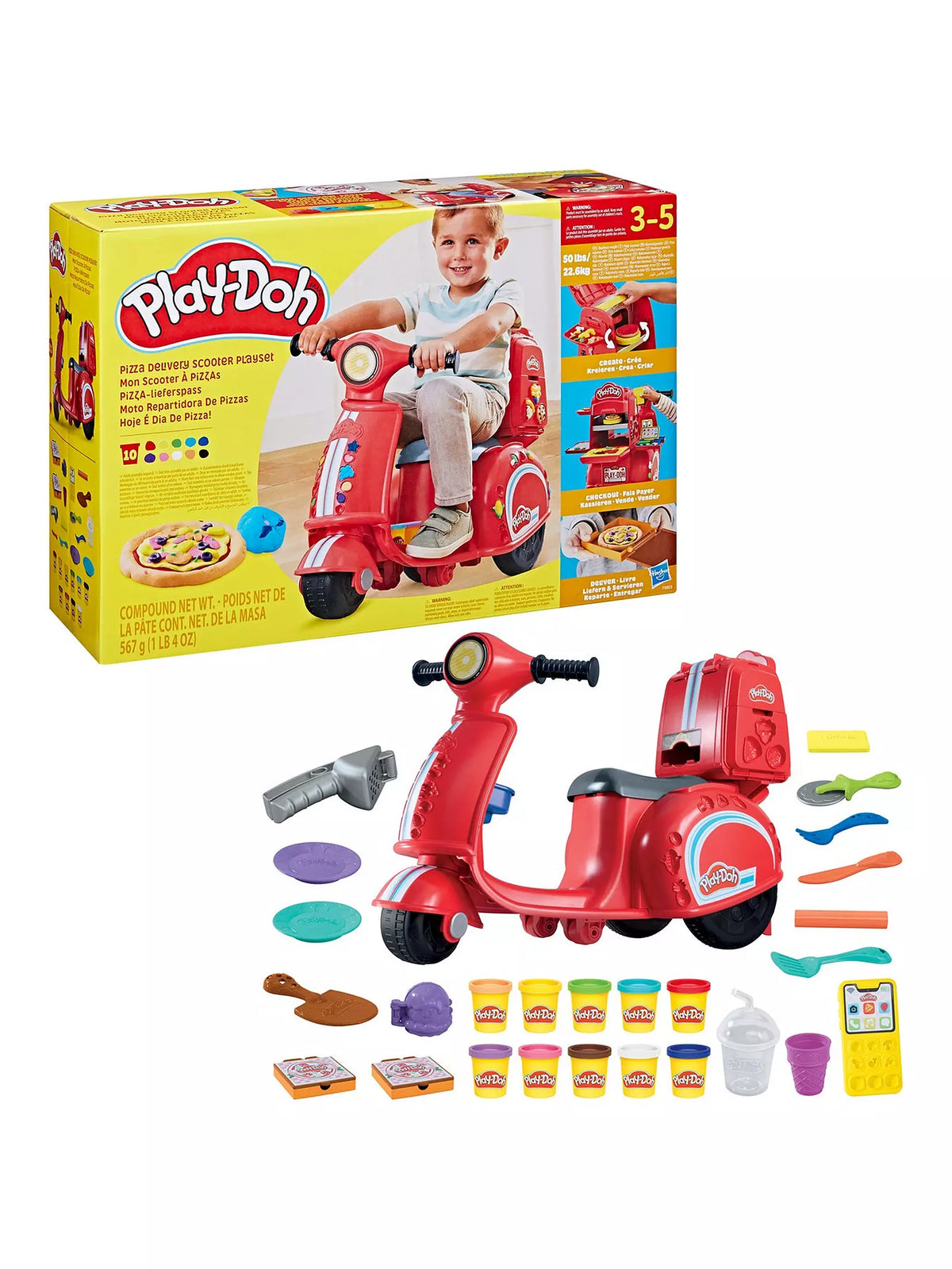 بلاي دوه لعبة سكوتر توصيل البيتزا الصلصال والمعجون Play-Doh