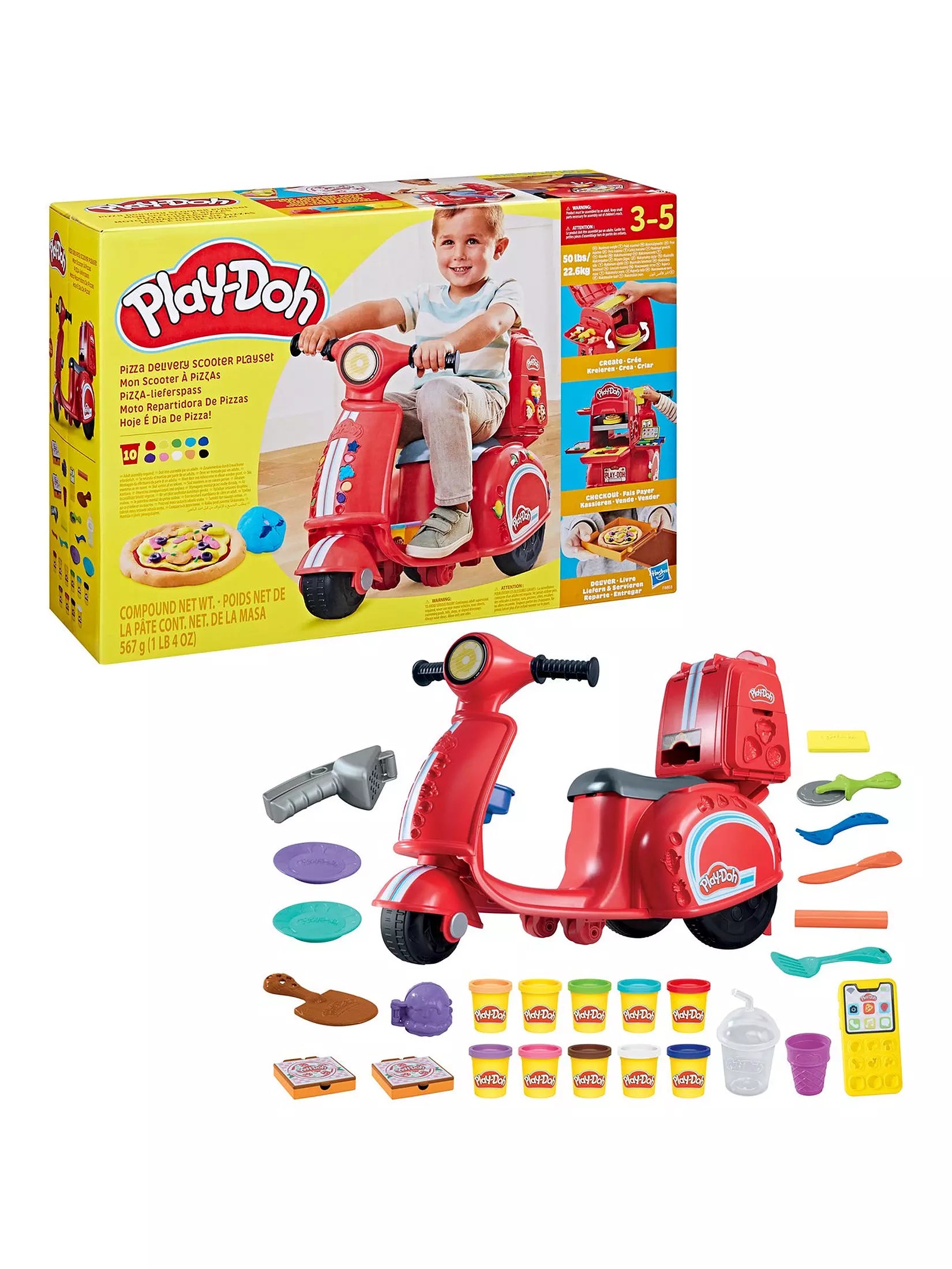 بلاي دوه لعبة سكوتر توصيل البيتزا الصلصال والمعجون Play-Doh