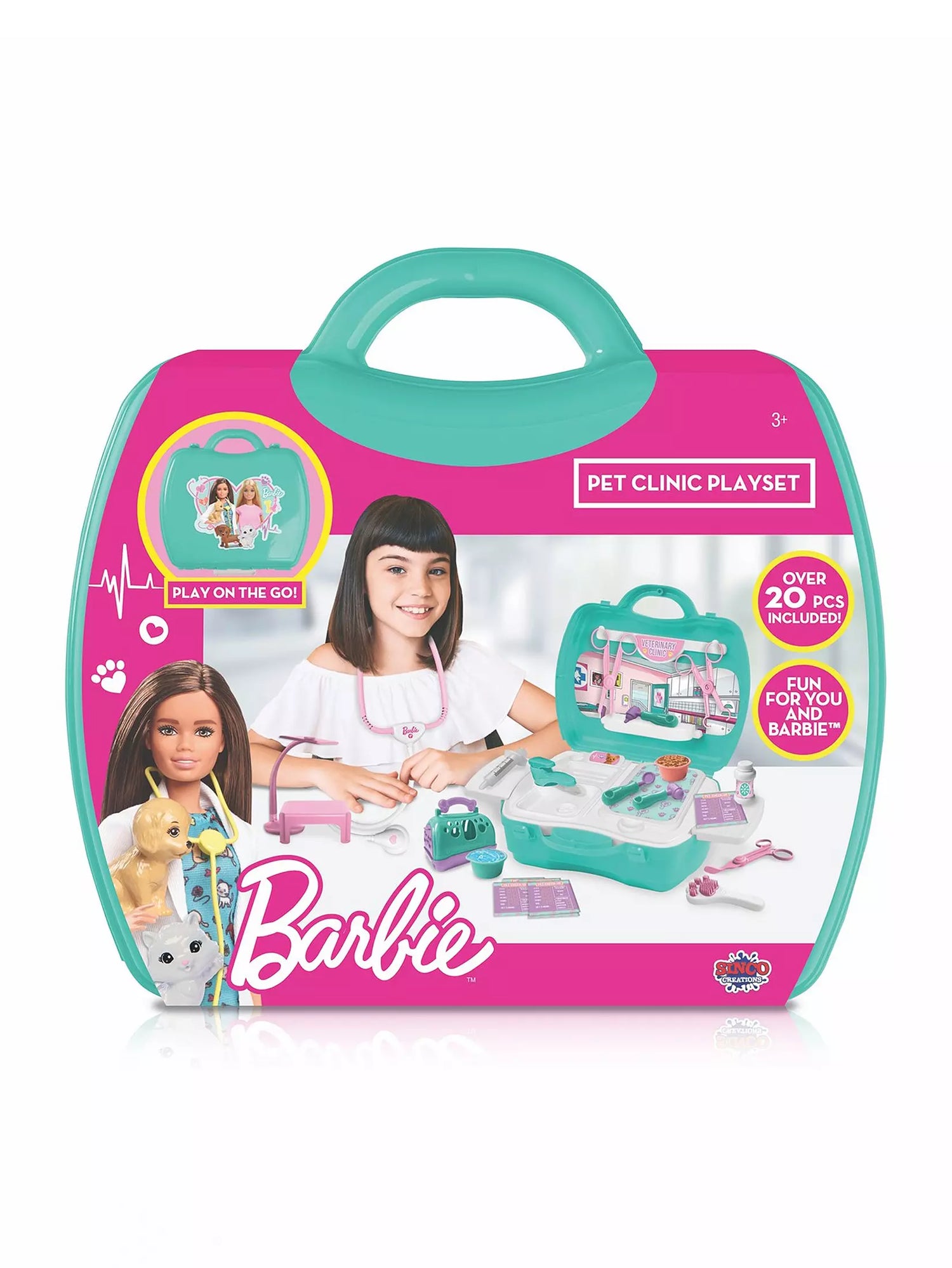 باربي حقيبه ألعاب عيادة الحيوانات الأليفة تقمص الأدوار Barbie