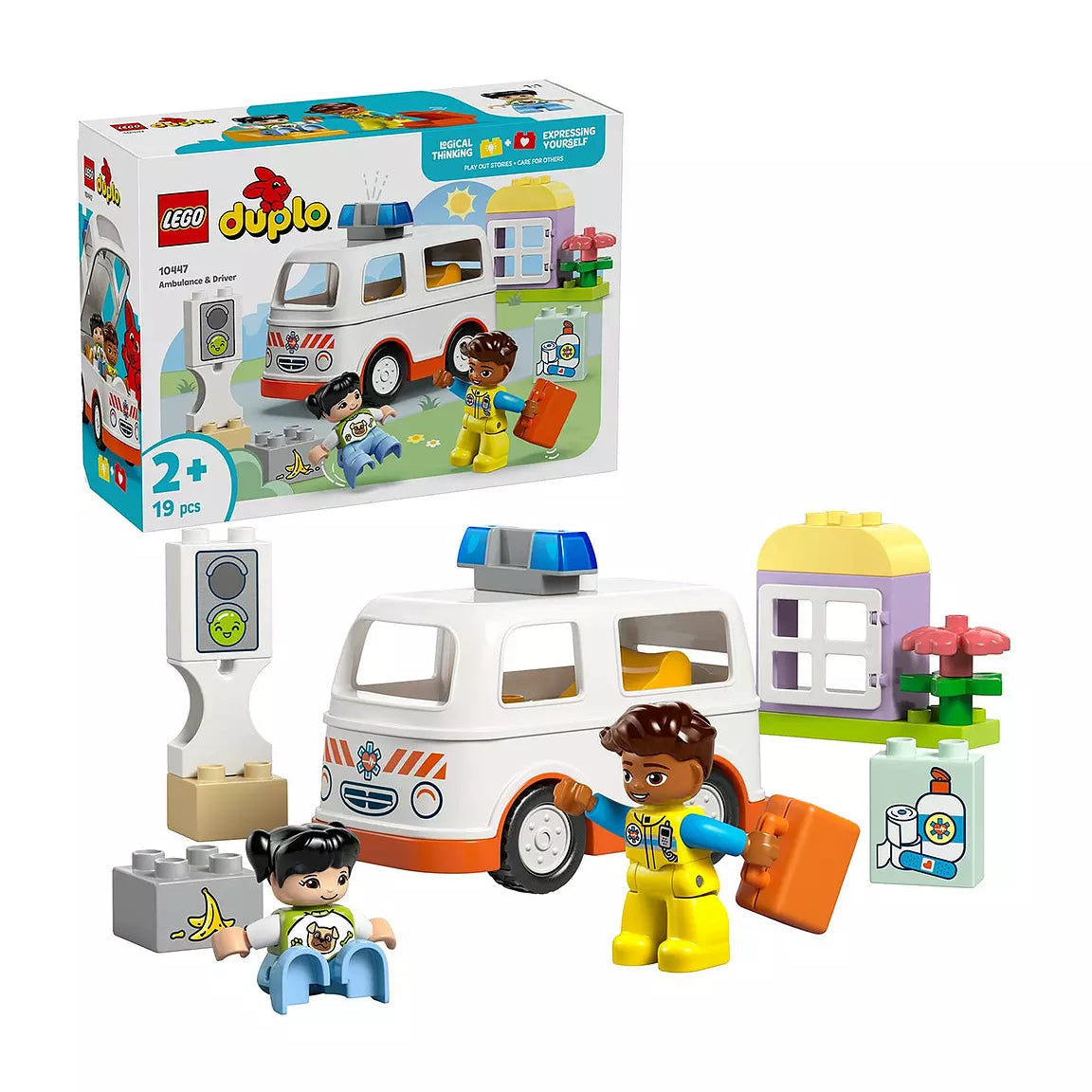 ليجو مكعبات بناء سيارات الإسعاف والسائق مكعبات التركيب LEGO