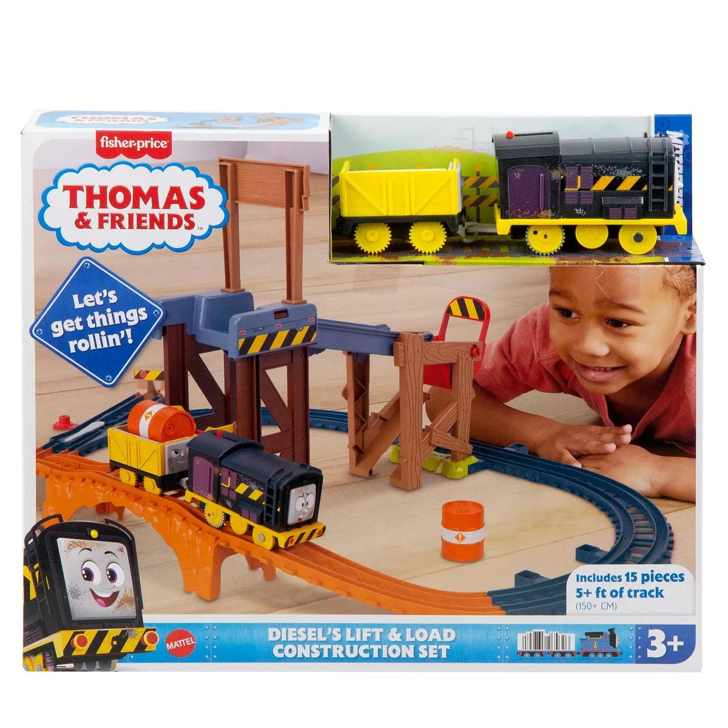 توماس قطار بناء ديزل مع قضبان مركبات مع مسار Thomas and Friends