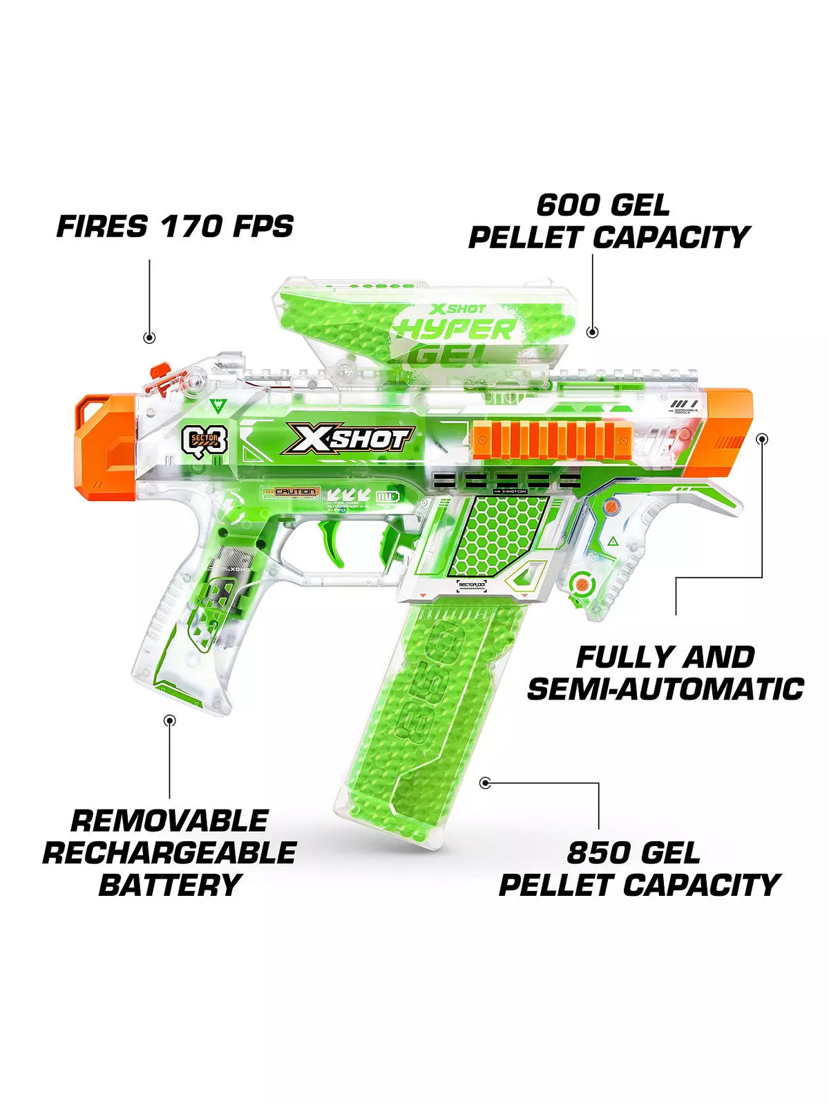 اكس شوت هايبر جل المتوهج 5000 طلقة الضربة الليلية مسدسات مطاطية Zuru