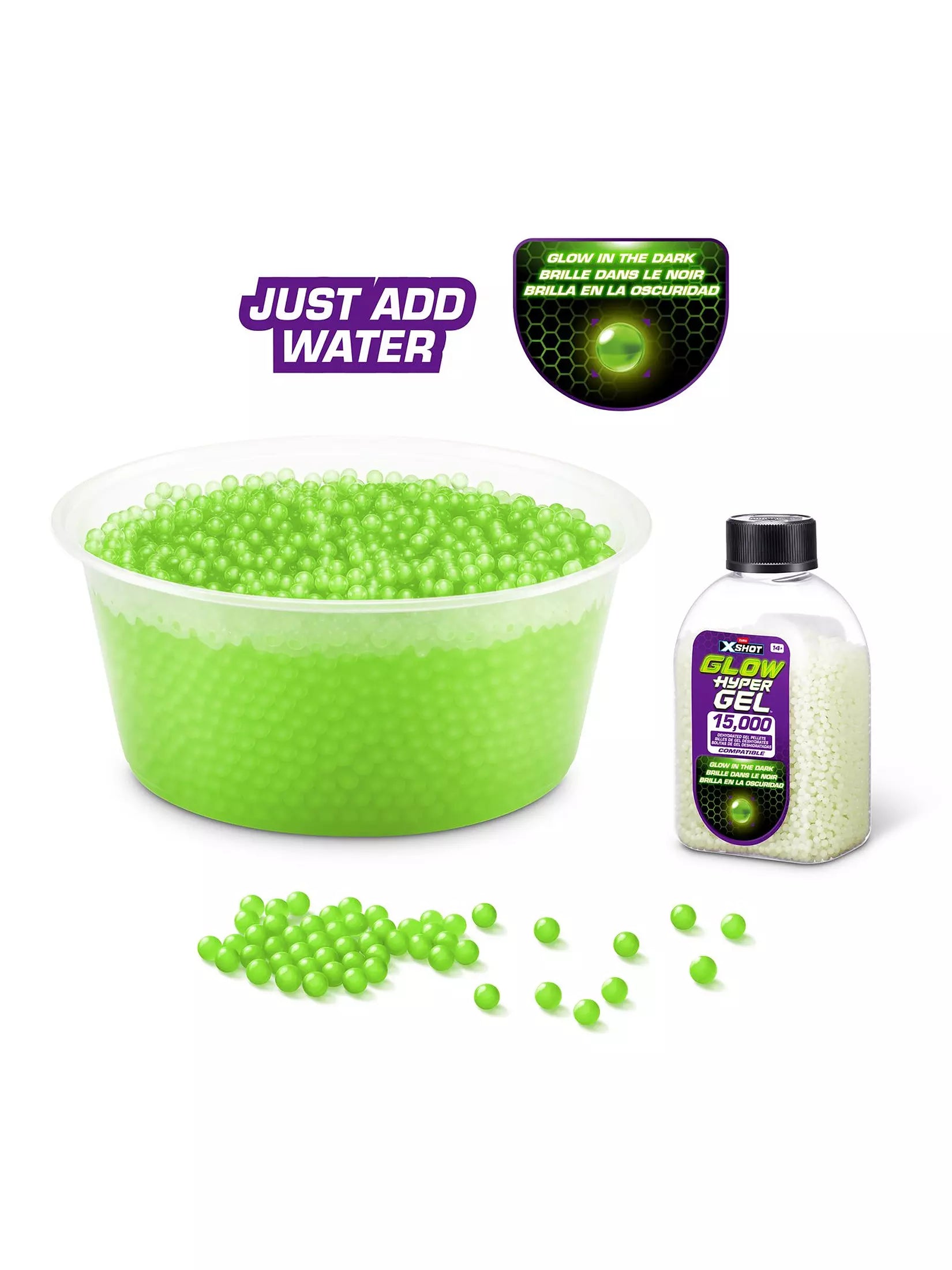 اكس شوت جل حبيبات 15000 مضيئة في الظلام مسدسات مطاطية Zuru